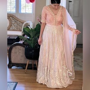 Hand work blouse Lehenga set